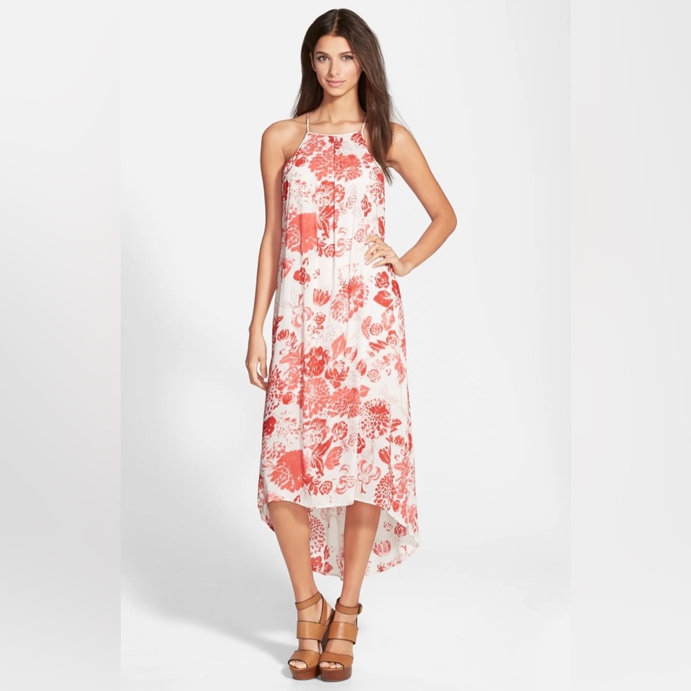 Nordstrom Wayf Pleat Front Maxi Dress in Tropical Bloom